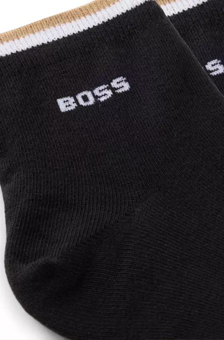 Two-pack of short socks with signature-stripe cuffs