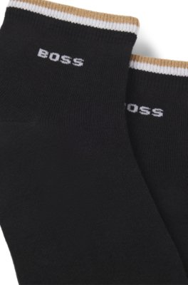 Boss Two-pack of short socks with signature-stripe cuffs övrigt herr – bild 4