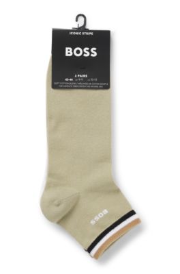 BOSS - Two-pack of regular-length socks in stretch fabric - Dark Brown