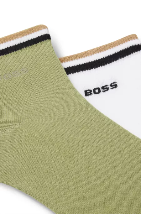 Two-pack of short socks with signature-stripe cuffs