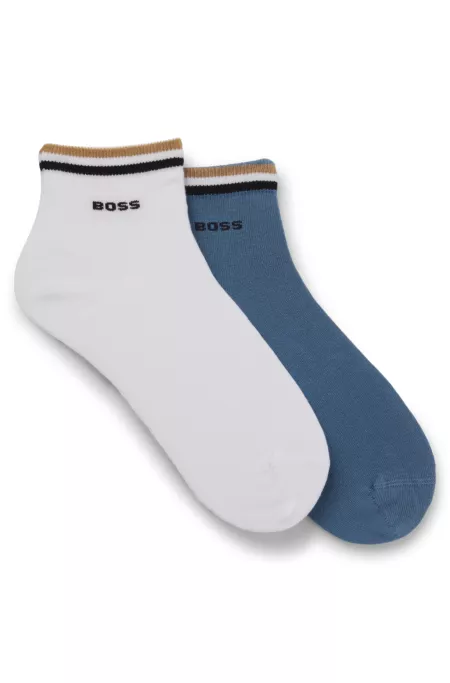Two-pack of short socks with signature-stripe cuffs