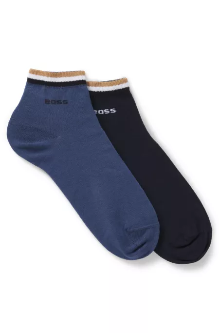 Two-pack of short socks with signature-stripe cuffs