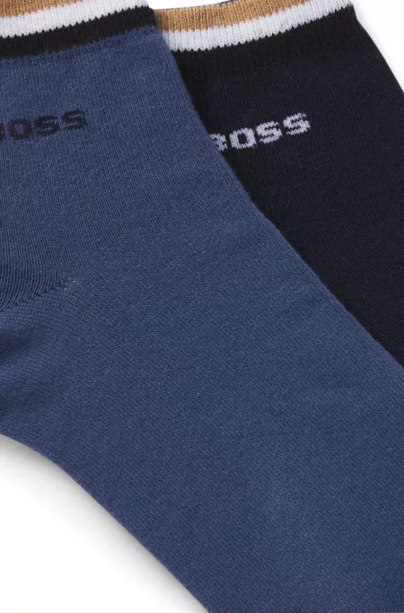 Two-pack of short socks with signature-stripe cuffs