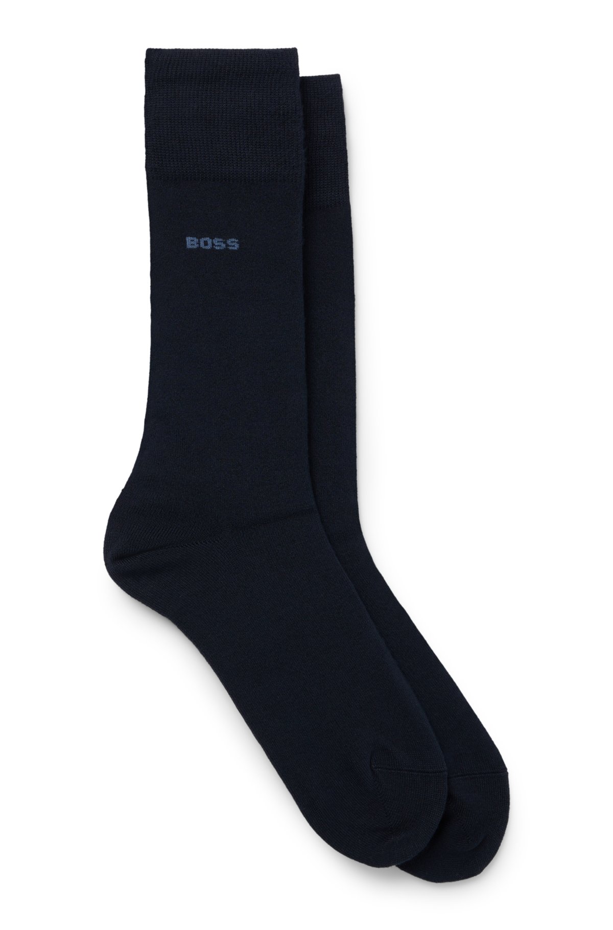 BOSS - Two-pack of regular-length in yarns socks stretch
