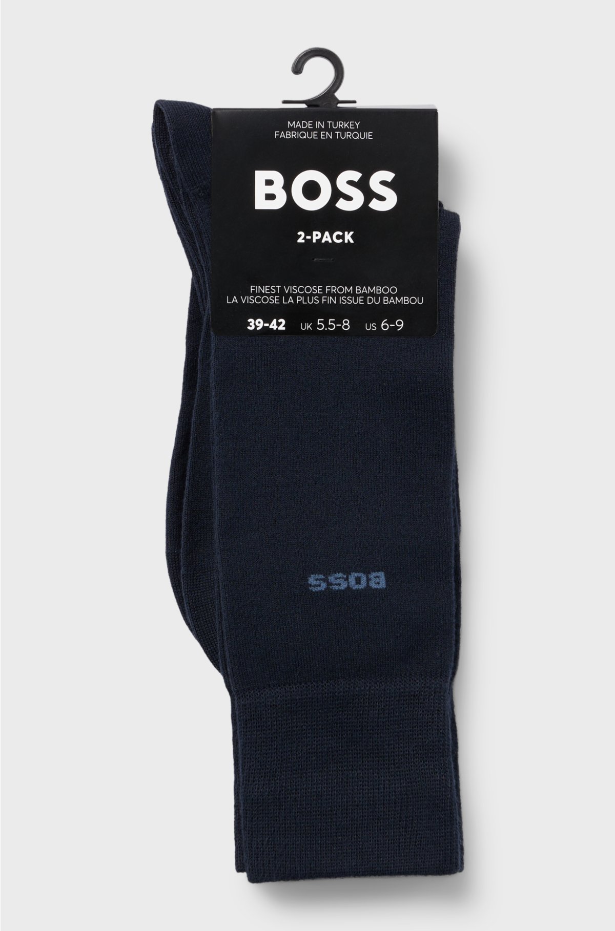 Two-pack of regular-length socks in soft viscose bamboo, Dark Blue