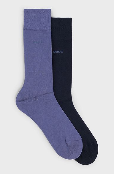 Two-pack of regular-length socks in soft viscose bamboo, Blue
