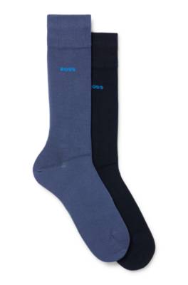 Hugo Boss Two-pack Of Regular-length Socks In Stretch Yarns In Multi