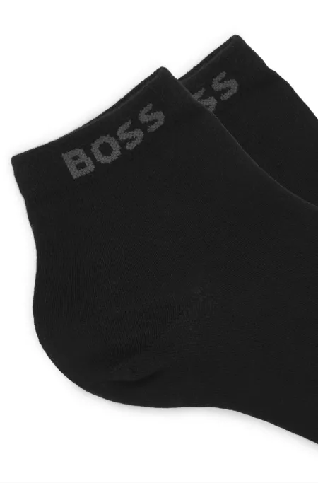 Two-pack of short socks with logo cuffs