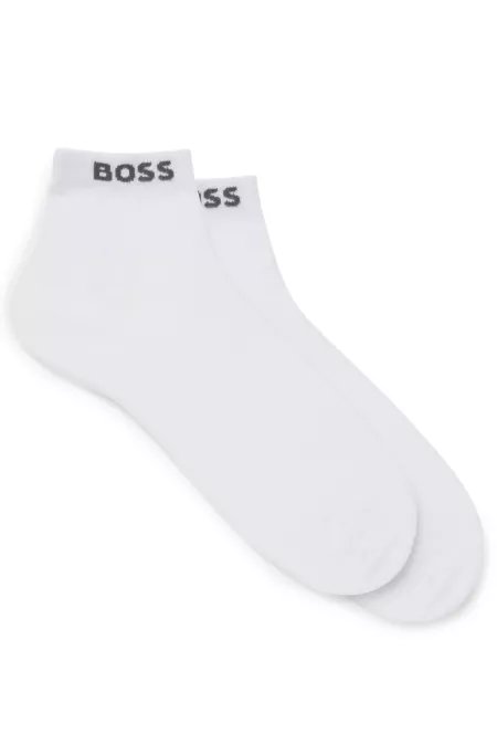Two-pack of short socks with logo cuffs