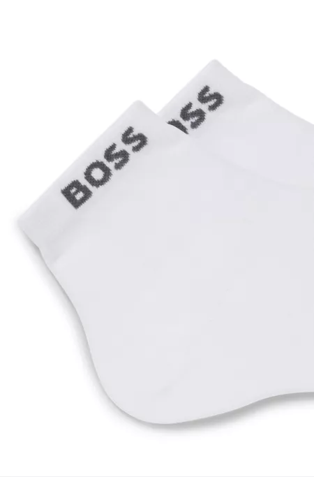 Two-pack of short socks with logo cuffs