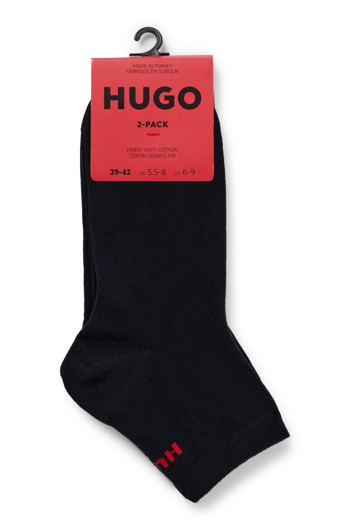 socks logo HUGO - Two-pack of short-length