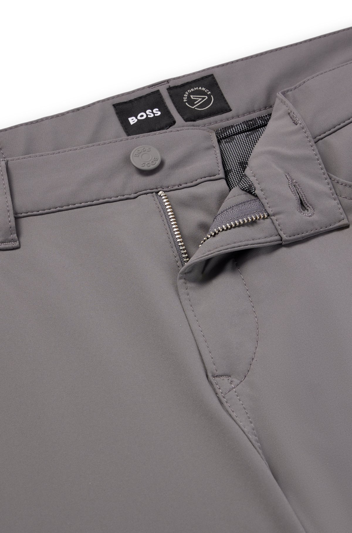 Slim-fit jeans in performance-stretch anti-crease fabric, Dark Grey