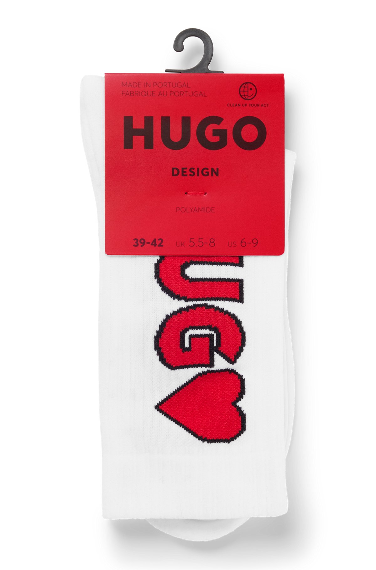 Unisex quarter-length socks with logo, White