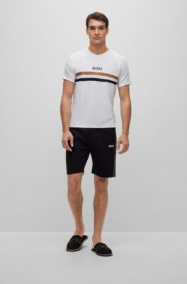 BOSS - コットンブレンド ラウンジウエア ショートパンツ ロゴエン