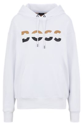 Sweat à capuche en coton avec étiquette logo HUGO BOSS Femme Sport & Maillots de bain Vêtements de sport Sweatshirts 