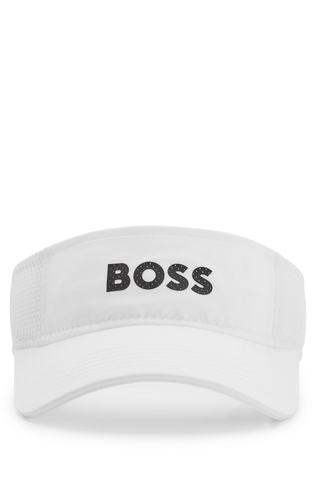 Contrast-logo visor in stretch structured mesh, White