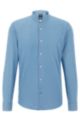 Casual-fit shirt in pure-cotton denim, Light Blue