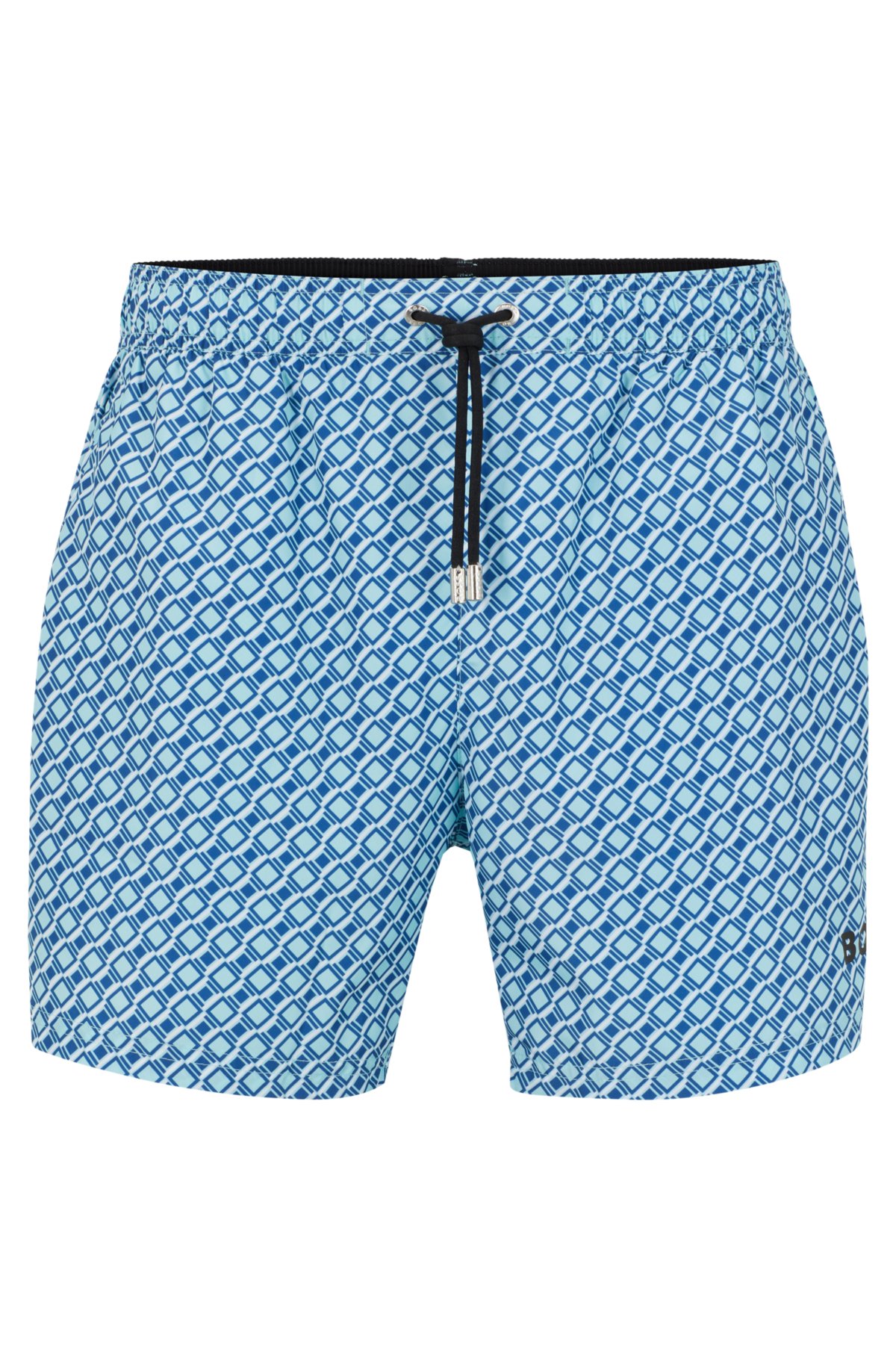 BOSS - Logo swim shorts with all-over seasonal pattern