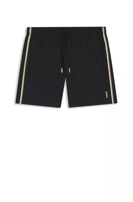 Swim shorts with signature stripe and logo