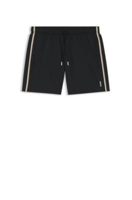 Hugo Boss Recycled-material Swim Shorts With Signature Stripe And Logo