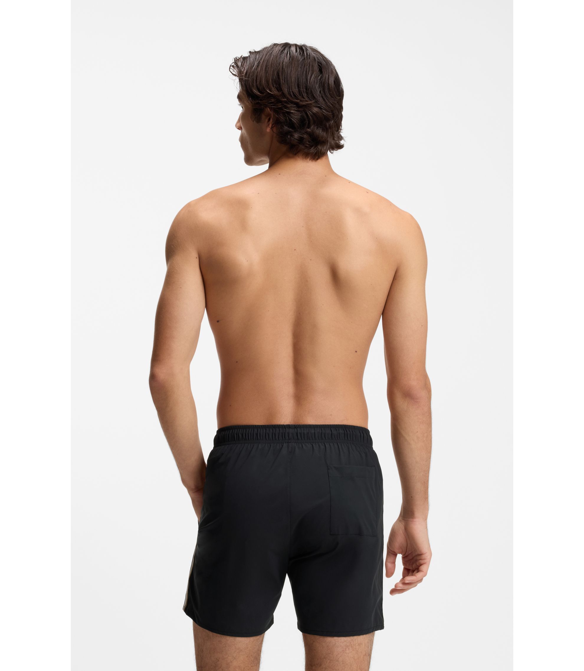 BOSS - スイムショーツ シグネチャーストライプ＆ロゴ - ブラック