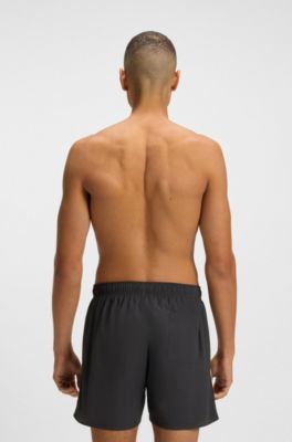 Swim shorts with signature stripe and logo, Dark Grey