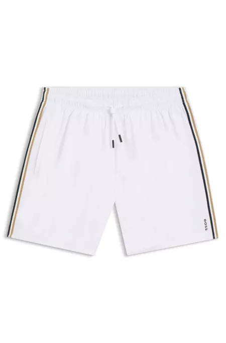 Swim shorts with signature stripe and logo