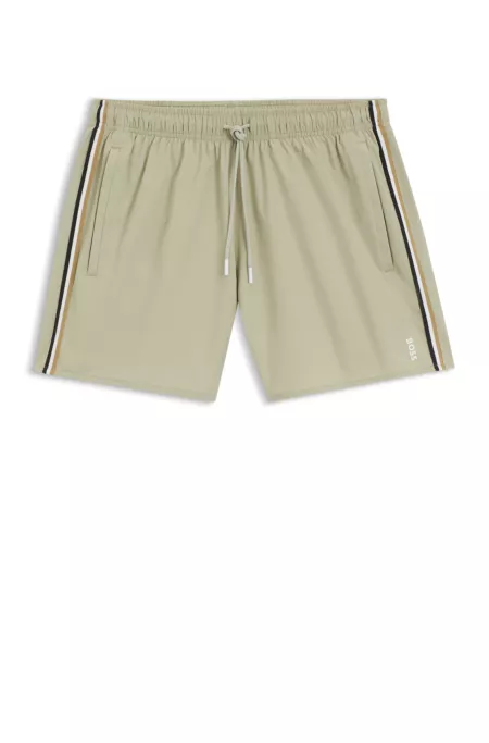 Swim shorts with signature stripe and logo