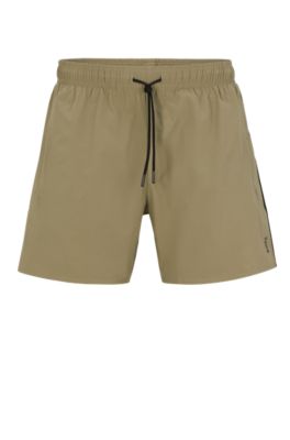 BOSS Recycledmaterial swim shorts with signature stripe and logo