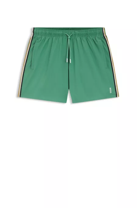 Short de bain avec rayures emblématiques et logo