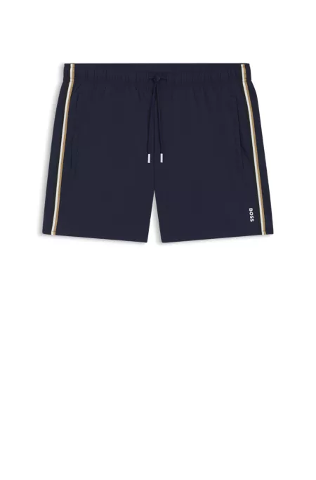 Short de bain avec rayures emblématiques et logo