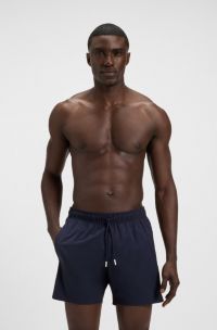 Badeshorts mit Signature-Streifen und Logo, Dunkelblau