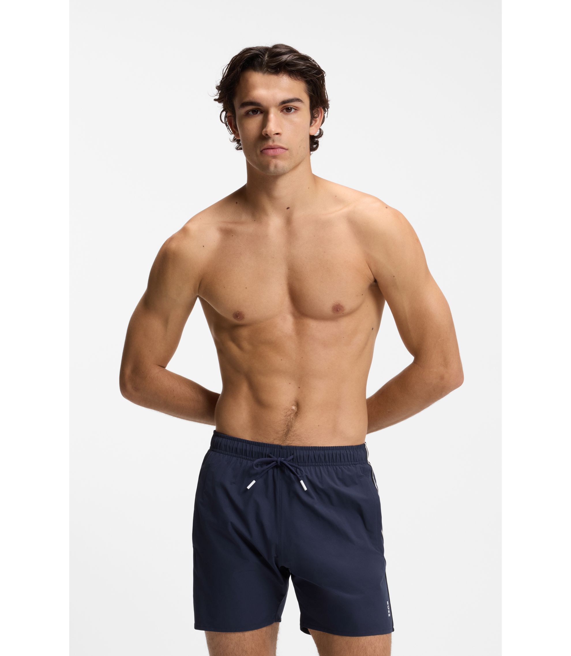 Badeshorts mit Signature-Streifen und Logo