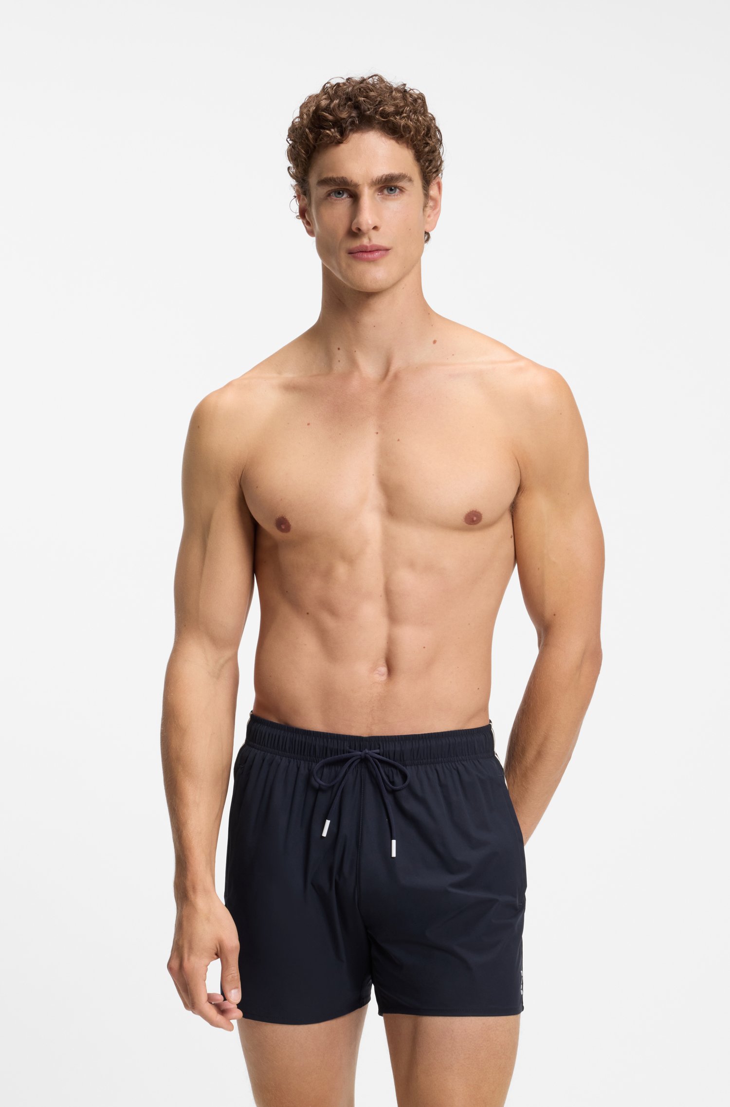 Boss Signature-stripe swim shorts herr