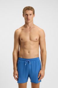 Zwemshort met kenmerkende streep en logo, Blauw