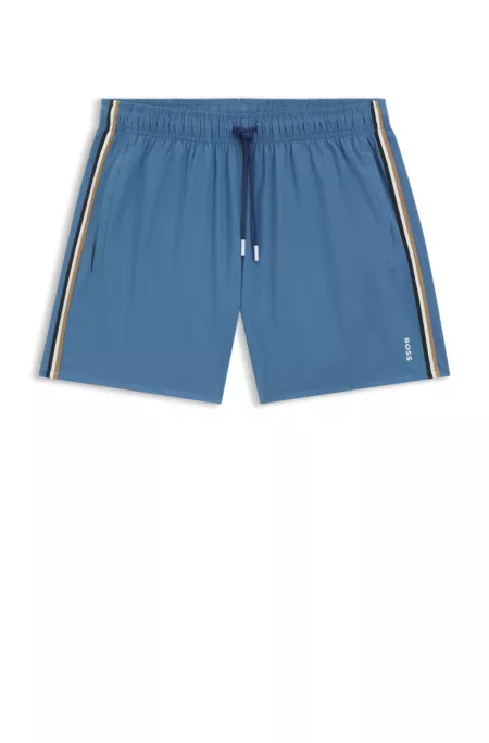 Swim shorts with signature stripe and logo
