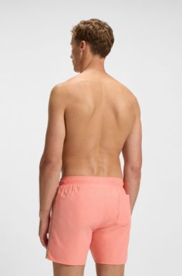 Swim shorts with signature stripe and logo, Pink