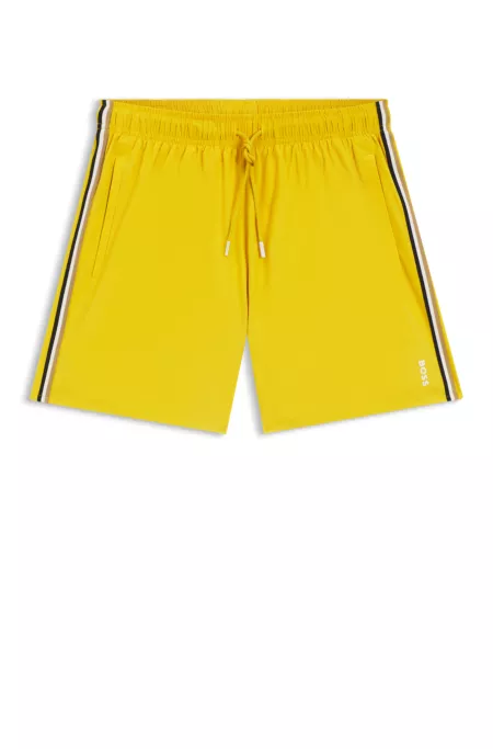 Short de bain avec rayures emblématiques et logo