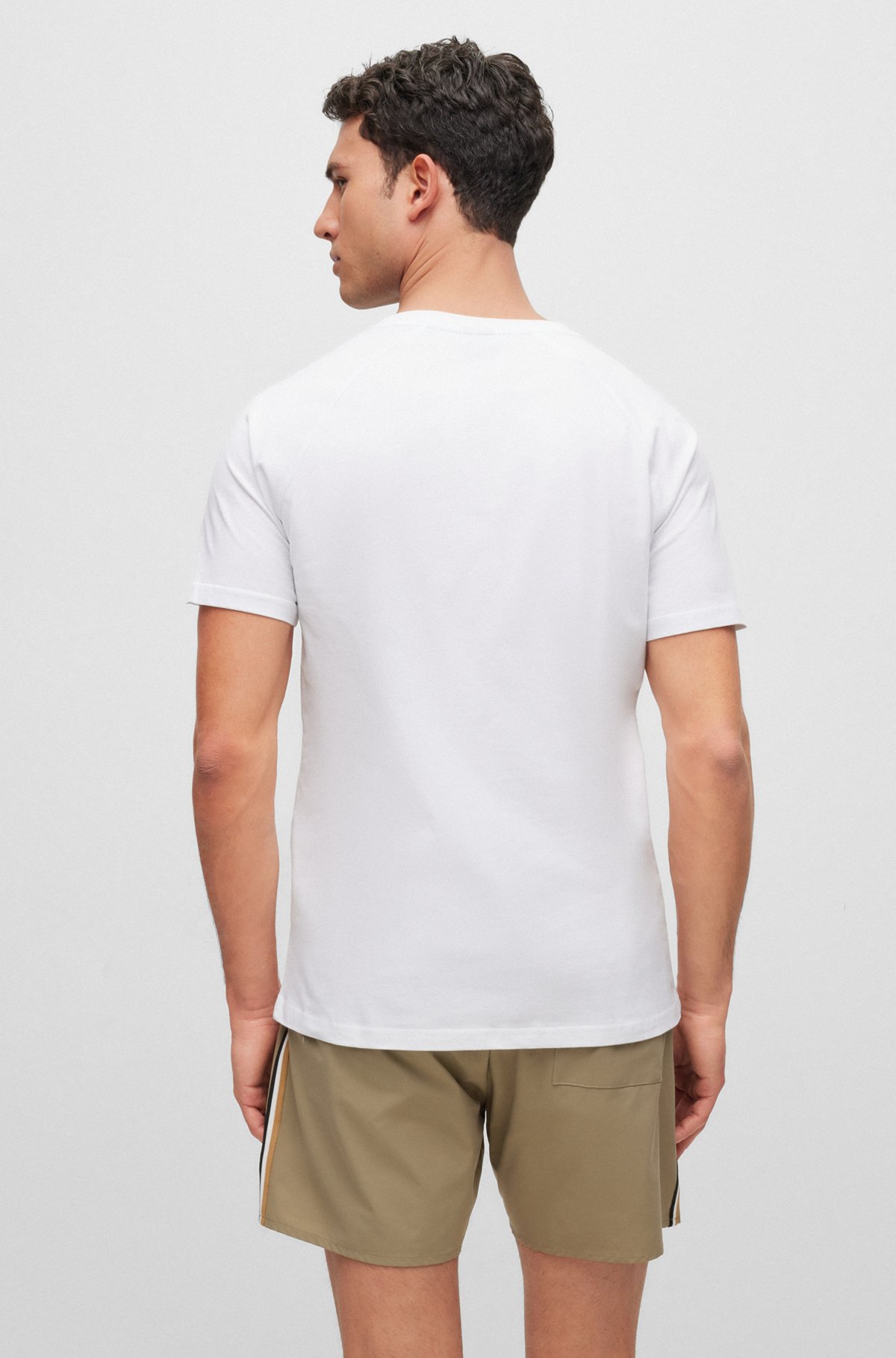 Slim-fit T-shirt with SPF 50+ UV protection, White