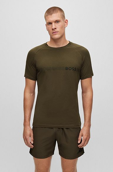 Slim-fit T-shirt with SPF 50+ UV protection, Dark Green