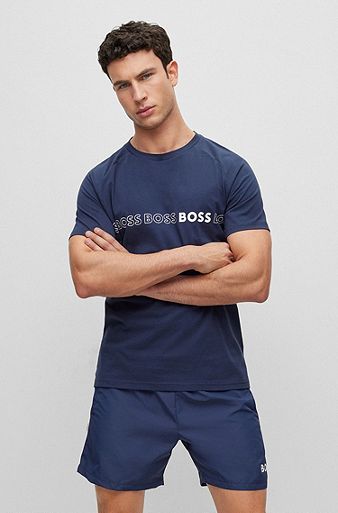 Slim-fit T-shirt with SPF 50+ UV protection, Dark Blue