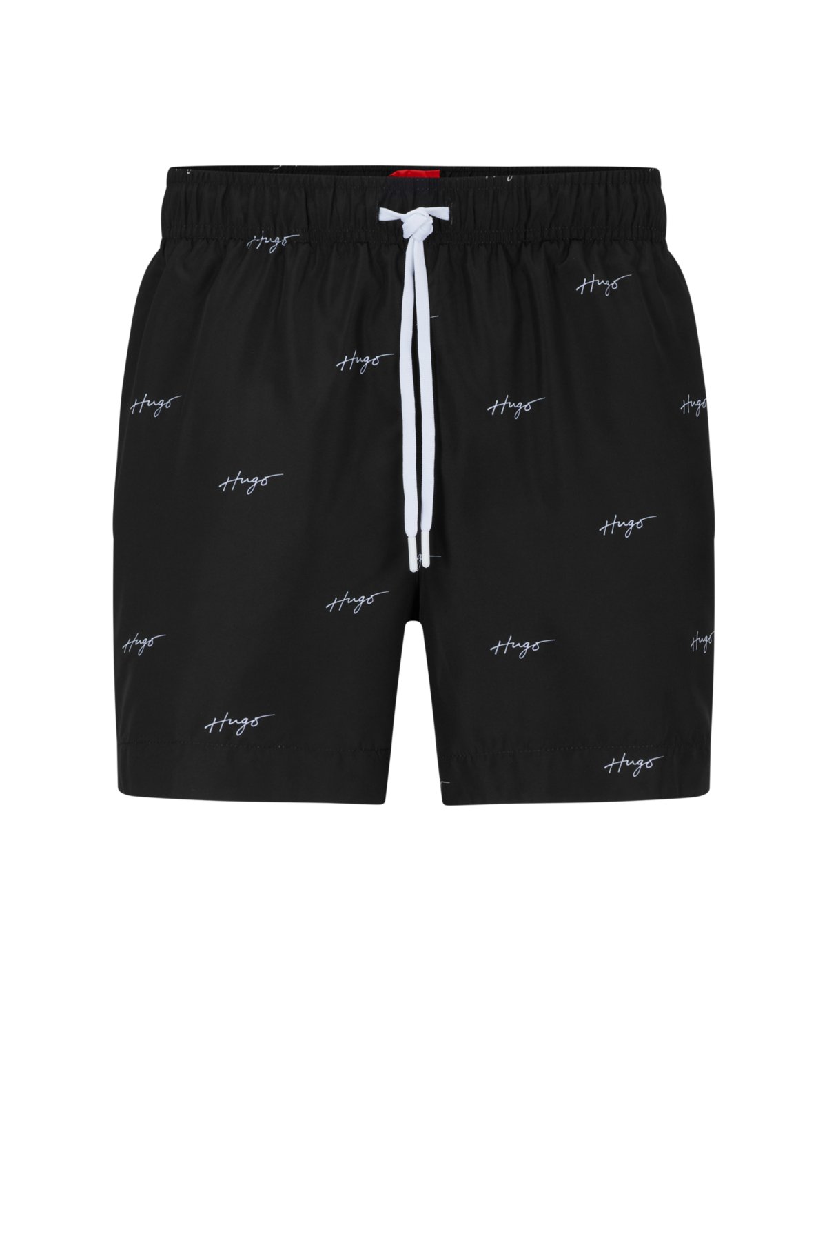 - Quick-dry swim shorts with handwritten logos