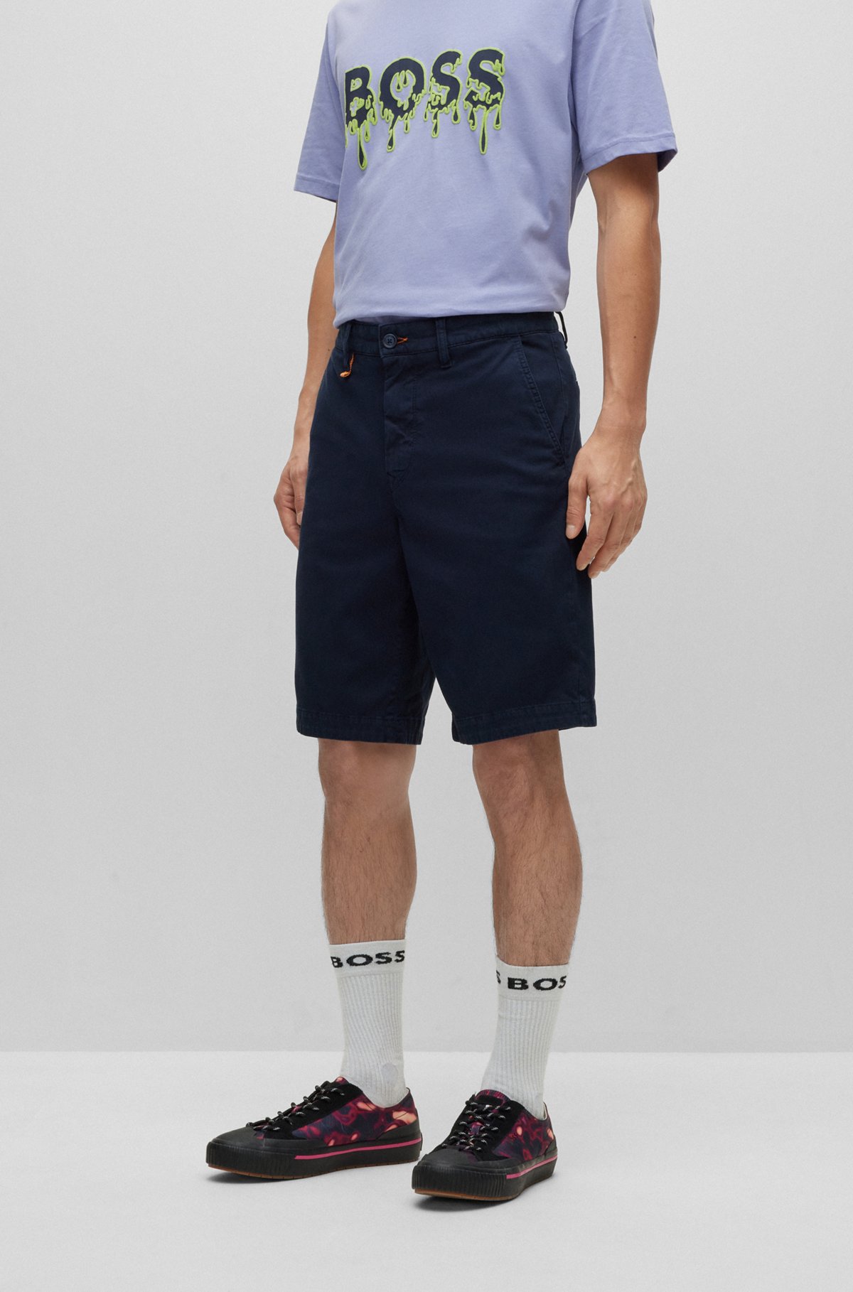 BOSS - Shorts tapered fit en mezcla de algodón