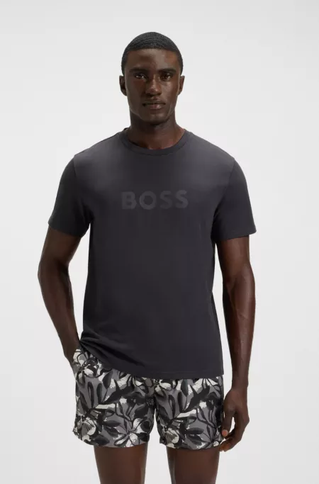 Cotton-jersey T-shirt with SPF 50+ UV protection