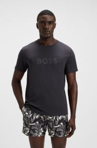 Cotton-jersey T-shirt with logo print, Dark Grey