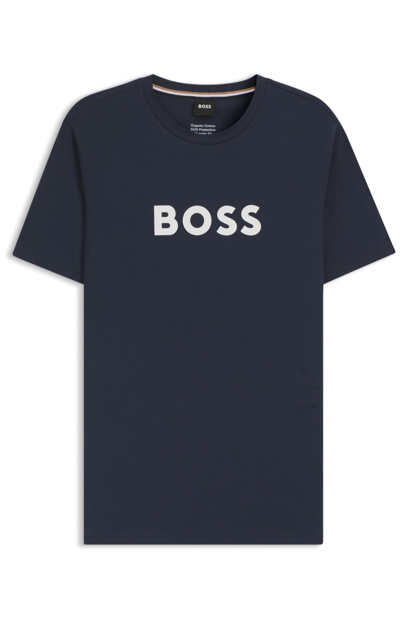 BOSS - bomuld med logo i kontrastfarve