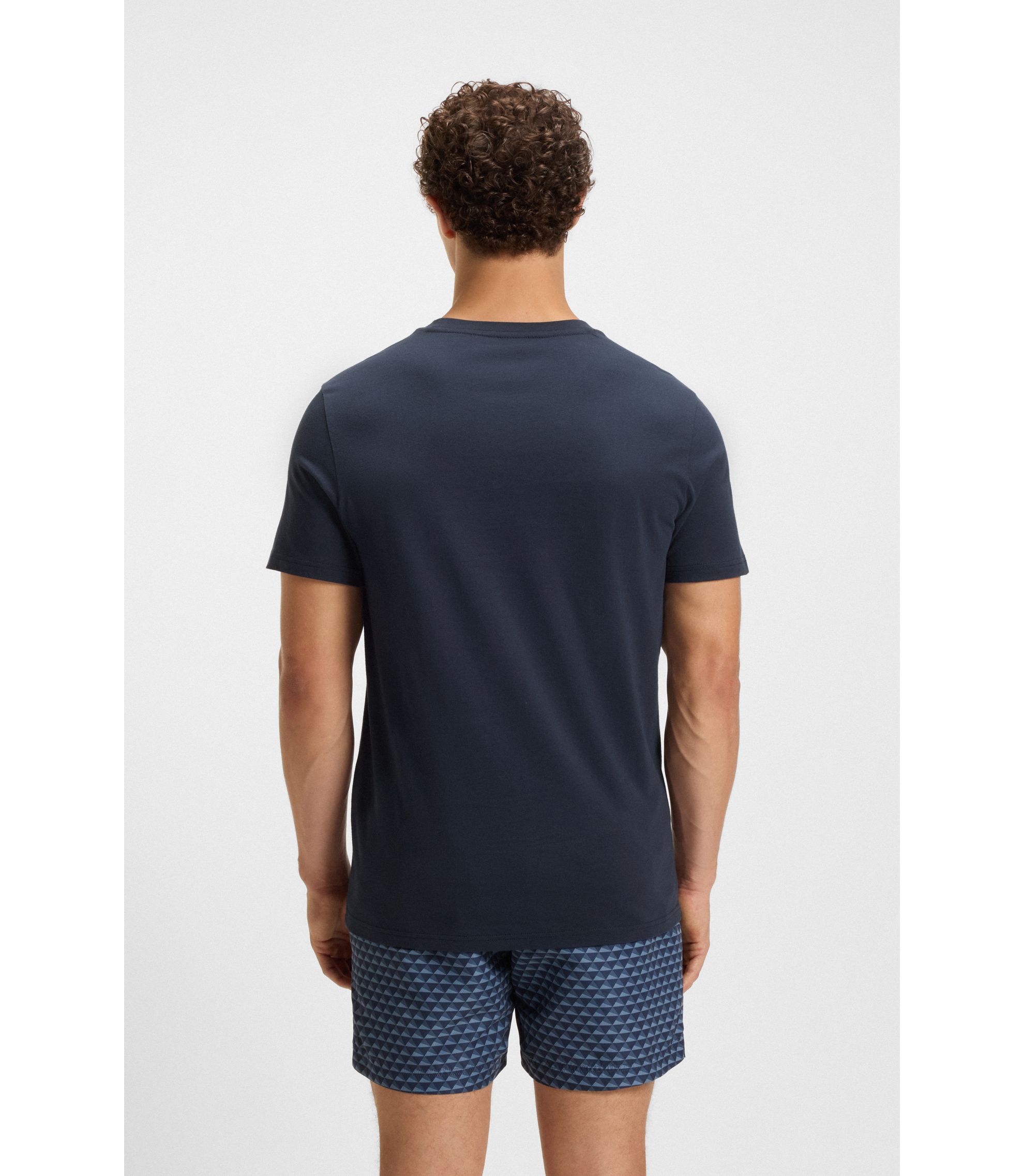 BOSS T-shirt em jersey de algodão com proteção UV FPS 50+ Dark