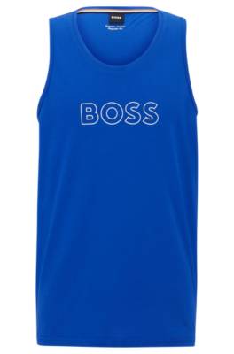 Hugo Boss Organic-cotton Tank Top With Outline Logo