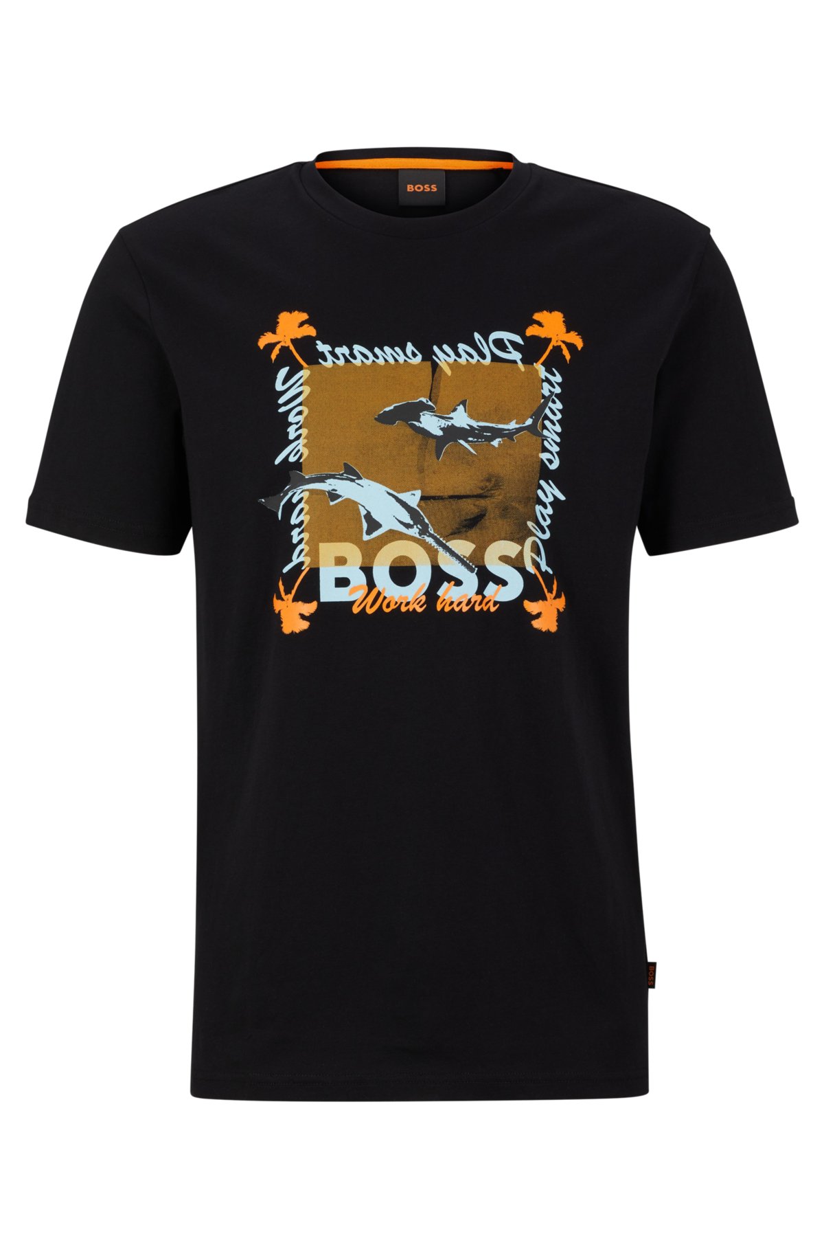 Meer dan wat dan ook versneller Jongleren BOSS - Regular-fit T-shirt van katoenen jersey met nieuwe print