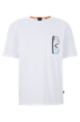Relaxed-Fit T-Shirt aus Baumwolle mit Print auf Vorder- und Rückseite, Weiß